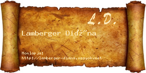 Lamberger Diána névjegykártya